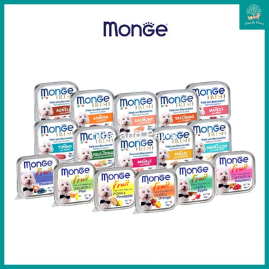 [Monge] Buy 14 Free 2! Wet Dog Food Tray (Pate with Chunkies / Fruit Tray - Assorted Flavours)