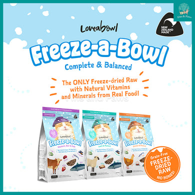 [Loveabowl] Freeze-a-Bowl Freeze Dried Cat Food 85g | Chicken Lamb Beef Hoki Complete Meal Raw Topper