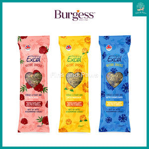 [Burgess] Excel Nature Snacks Forage & Feast Bar 60g for Rabbit Treats, Guinea Pig Treats and Chinchilla Treats