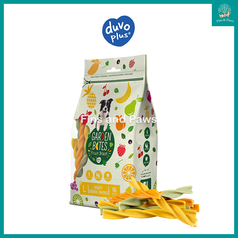 [Duvo Plus] Garden Bites Fruity Dog Dental Swirls 270g (15pcs) Vegetarian and Gluten Free