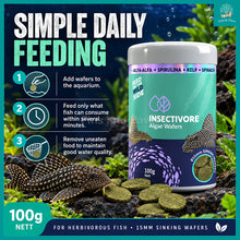 Load image into Gallery viewer, Bioscape Insectivore Algae Wafers 100g – Fish Food for Herbivorous Fish, Plecos and other Algae-eating Catfish