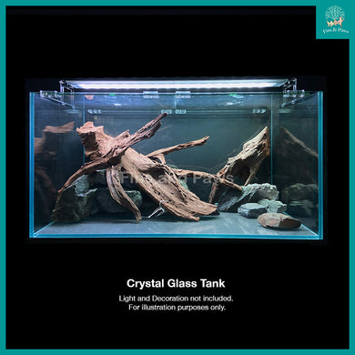 [Crystal] 3ft Crystal Ultra-Clear Glass Aquarium Fish Tank with Mat (90x45x30cm / 90x45x45cm)