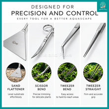 Load image into Gallery viewer, [ANS] PRO Aquascaping Tools for Planted Aquarium Tanks (Sand Flattener / Scissor Bend / Tweezer Bend / Tweezer Straight)
