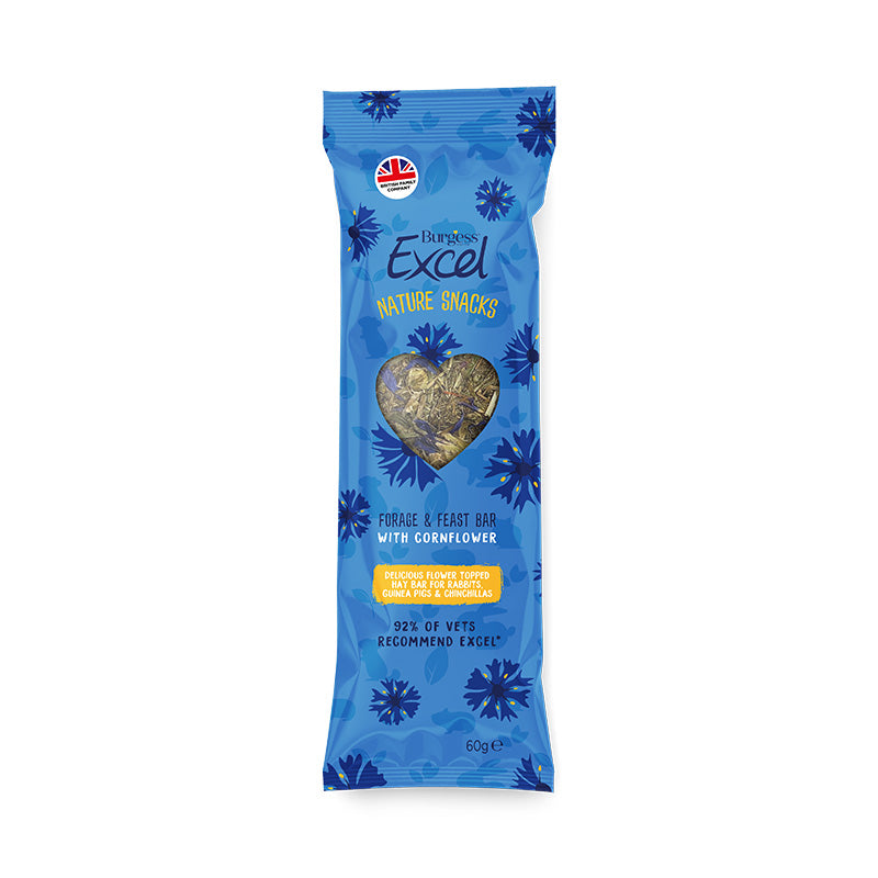 [Burgess] Excel Nature Snacks Forage & Feast Bar 60g for Rabbit Treats, Guinea Pig Treats and Chinchilla Treats