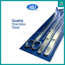Load image into Gallery viewer, [JBJ] Quality Stainless Steel Scissor, Bend Pinsette and Straight Pinsette for Planted Aquarium - 250mm (3-in-1 Tools Kit)