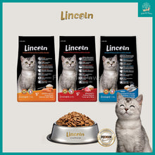 Load image into Gallery viewer, [Lincoln] Cat Premium Dry Food Kibbles 1kg (Kitten / Weight Loss / Active), Contains Omega-3, Taurine, Prebiotic and Multi-Vitamins.