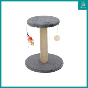 [Cuddly Paws] Mini Cat Scratch Tower with Cat Toy (Diameter L30 x H35.5cm)