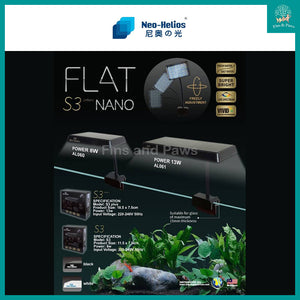 [Neo Helios] FLAT NANO S3 / S3-Plus Aquarium LED Light for Freshwater, Low Tech Planted, Terrarium and Paludarium