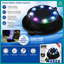 Load image into Gallery viewer, [Nubios] LED Aquarium Air Stone for 20-40cm Tanks - Automatic Color Changing LED