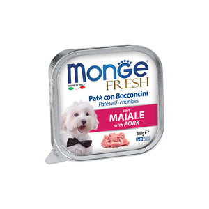 [Monge] Buy 14 Free 2! Wet Dog Food Tray (Pate with Chunkies / Fruit Tray - Assorted Flavours)