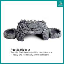 Load image into Gallery viewer, [Reptizoo] Grey Rock Magnetic 3-in-1 Feeding and Water Dishes Hideout Ornament suitable for Reptiles, Small Animals, Crabs, and Insects (EHR34)