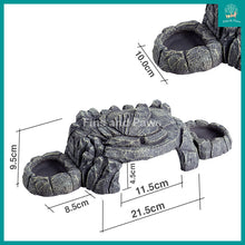 Load image into Gallery viewer, [Reptizoo] Grey Rock Magnetic 3-in-1 Feeding and Water Dishes Hideout Ornament suitable for Reptiles, Small Animals, Crabs, and Insects (EHR34)