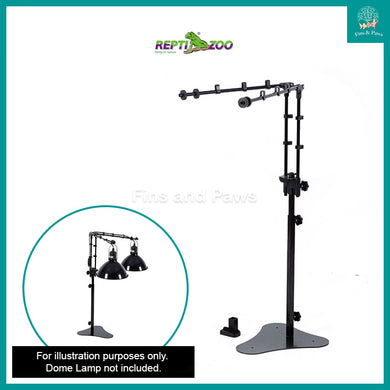 [ReptiZoo] LH009D 2-in-1 Dual Dome Lamp Stand (Clip or Standing Bracket) for Turtle, Reptile or Terrarium