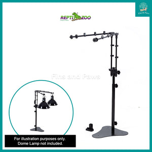 [ReptiZoo] LH009D 2-in-1 Dual Dome Lamp Stand (Clip or Standing Bracket) for Turtle, Reptile or Terrarium
