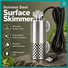 Load image into Gallery viewer, [Wyin Aqua] SteelFlow Stainless Steel USB Surface Skimmer for Aquarium - Removes Surface Oil