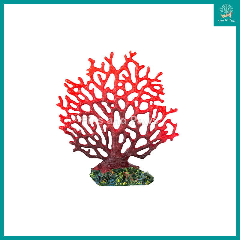 [Yaubay] Sea Fan Coral Resin Aquarium Ornament (15x4.5x17cm)