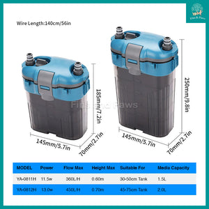 [Aquacraftsman] MIni Aquarium Canister Filter for 30-75cm tanks (360L/H, 450 L/H)