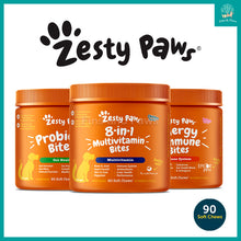 Load image into Gallery viewer, [Zesty Paws] Support Supplement For All Ages Dogs - 90 Soft Chews (Multivitamin, Probiotic, Allergy)