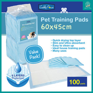 [Cuddly Paws] Pet Training Pee Pads Hi-Absorbent. 60x45cm L. 100PCS.