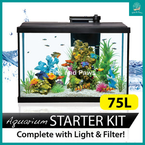 [Resun] 75L Grand Starter Aquarium Fish Tank complete with LED Lights and Filter