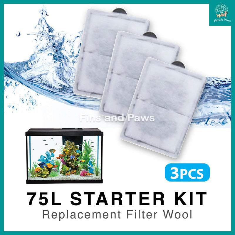 [Resun] 3pcs Replacement Filter Wool for 75L Starter Aquarium Fish Tank | SMX450/550/1000 Hang-On Filter