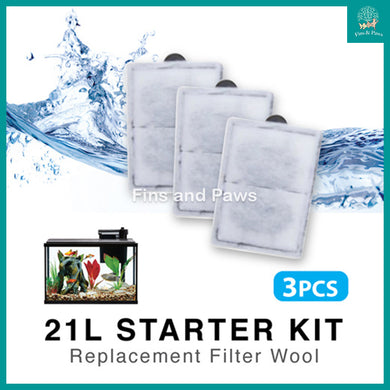 [Resun] 3pcs Replacement Filter Wool for 21L Starter Aquarium Fish Tank | SMX350 Hang-On Filter