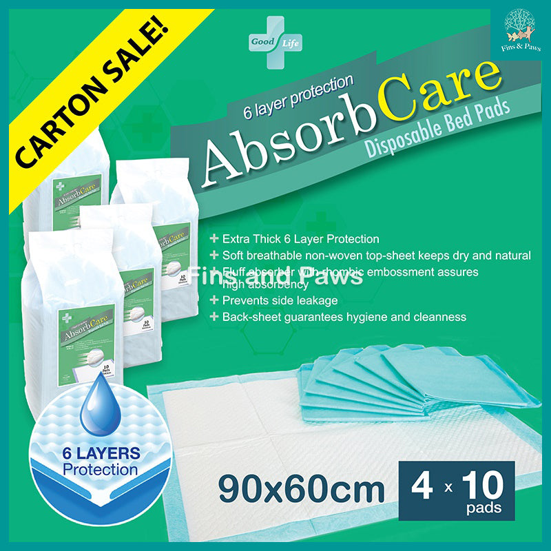 [Good Life] Absorbcare Adult 90x60cm Incontinence Pee Pads Value Pack (10pcs x 4)