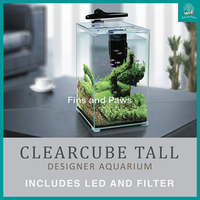 [Aquasyncro] ClearCube Tall Designer Aquarium (with LED Lights and Filter)