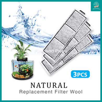 [Aquasyncro] 3pcs Replacement Filter Wool for Tabletop Hydroponic Natural Premium Fish Tank