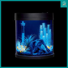 Load image into Gallery viewer, [Resun] HALFMOON Curved-Front 37.8L Glass Fish Tank Set (with White/Blue LED Lights and Filter)