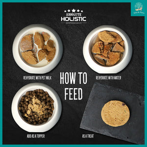 [Absolute Holistic] Freeze Dried Raw Patties for Dogs (360g / 397g). Assorted Flavours.