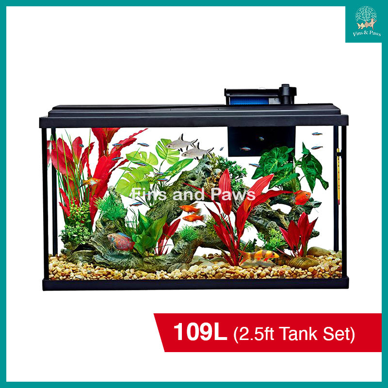 [Resun] 109L Grand Starter Aquarium Tank for Tropical Fishes, Goldfish, Flowerhorn complete with LED Lights and Filter