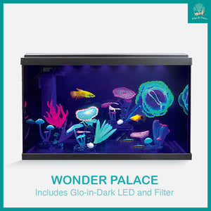 [Resun] Wonder Palace Glow Aquarium Fish Tank 37.8L (with Glow-in-Dark LED Lights and Filter)